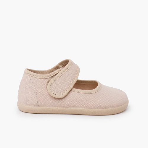 Ballerine con cinturino barefoot tela chiusura larga Sabbia