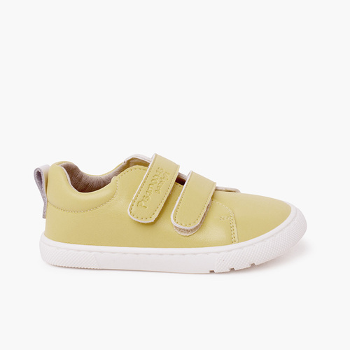 Sneakers barefoot colorate doppia banda a strappo Giallo
