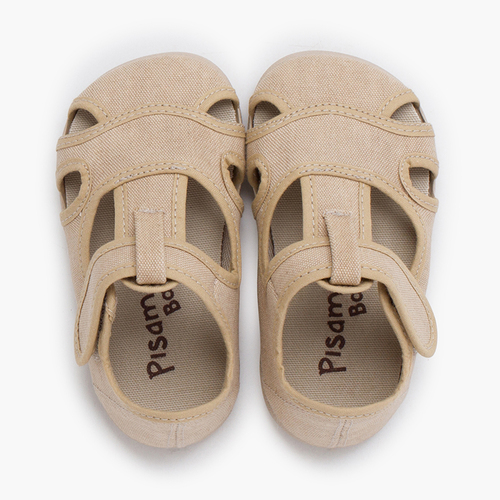 Sandali bambino barefoot tela lavata Pietra