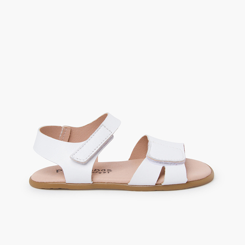 Sandali barefoot in pelle fascia anteriore a strappo Bianco