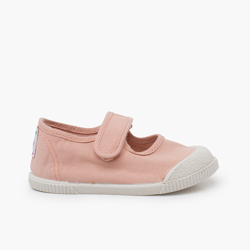 Ballerine con cinturino barefoot in tela lavata Rosa Pastello