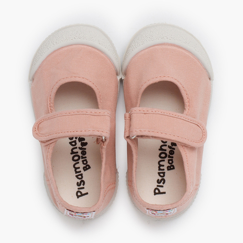 Ballerine con cinturino barefoot in tela lavata Rosa Pastello