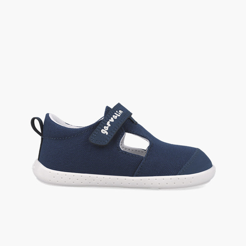 Scarpe occhio di bue barefoot Garvalin chiusura a strappo Blu