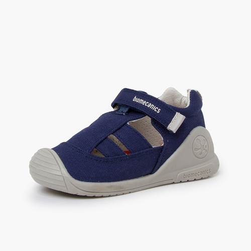 Sandali tela Biomecanics chiusura a strappo Blu