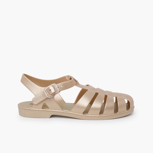 Sandali ragnetti classici Biarritz metallizzati Champagne