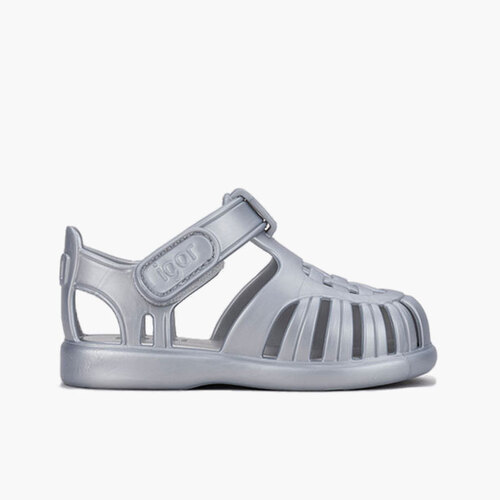 Sandali Tobby metallizzati chiusura a strappo Argento