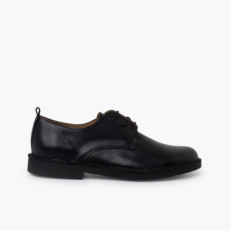 Scarpe bambino blucher pelle lacci Nero