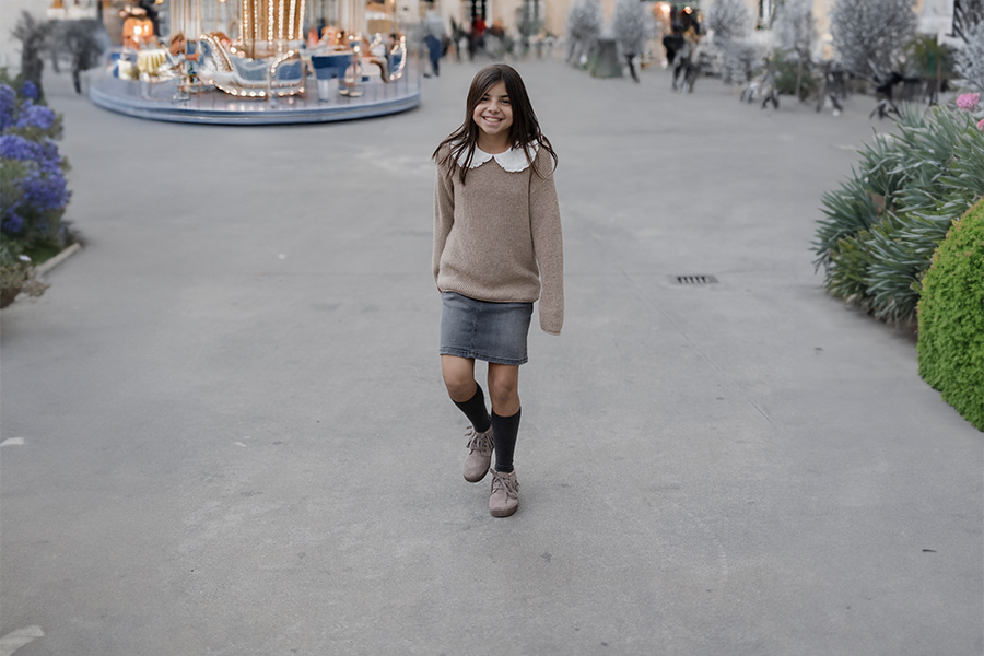 Stivaletti bambino pelle scamosciata frange punta tonda