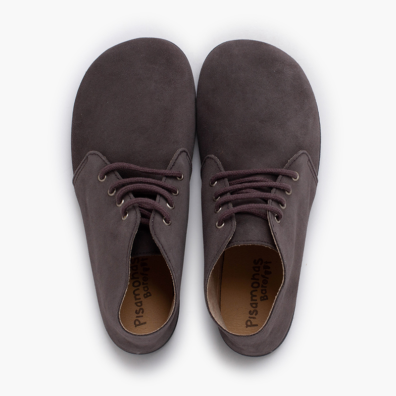 Stivali barefoot pelle scamosciata lacci Grigio