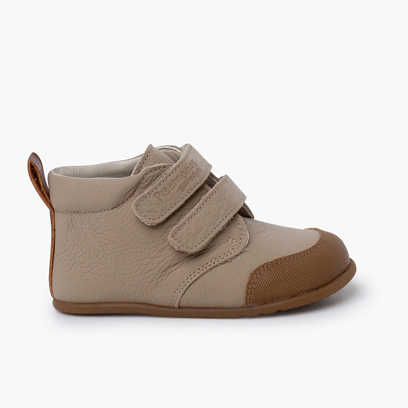 Stivaletti bambini barefoot pelle punta rinforzata Sabbia