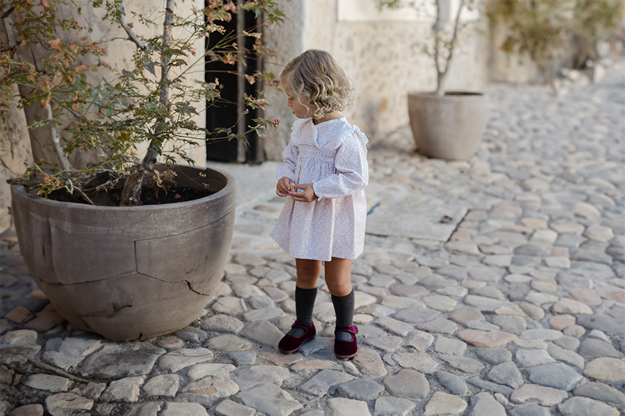 Ballerine barefoot velluto cinturino a strappo