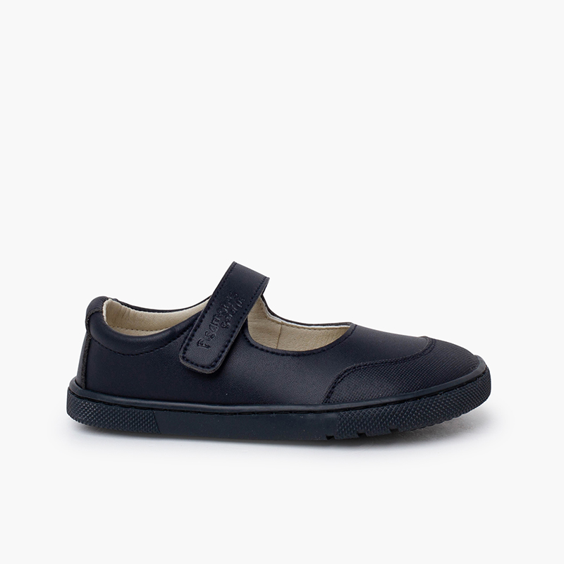 Scarpe scuola Barefoot Chiusura a Strappo Bambina Blu