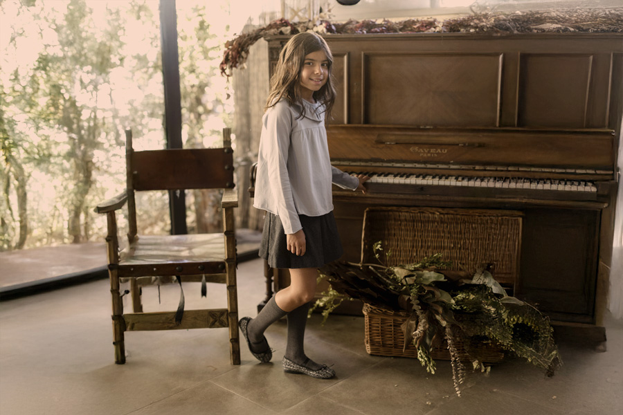 Ballerine con cinturino elastico tweed brillantezza