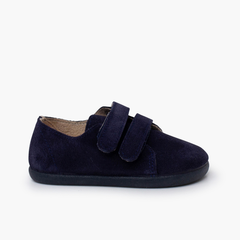 Sneakers barefoot pelle scamosciata doppio strappo Blu