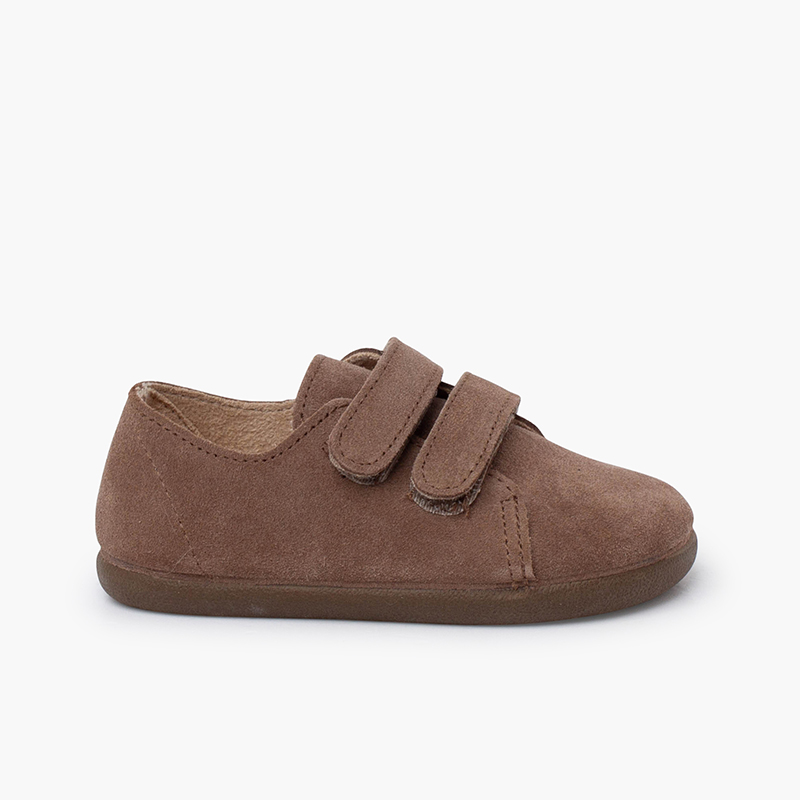 Sneakers barefoot pelle scamosciata doppio strappo Taupe