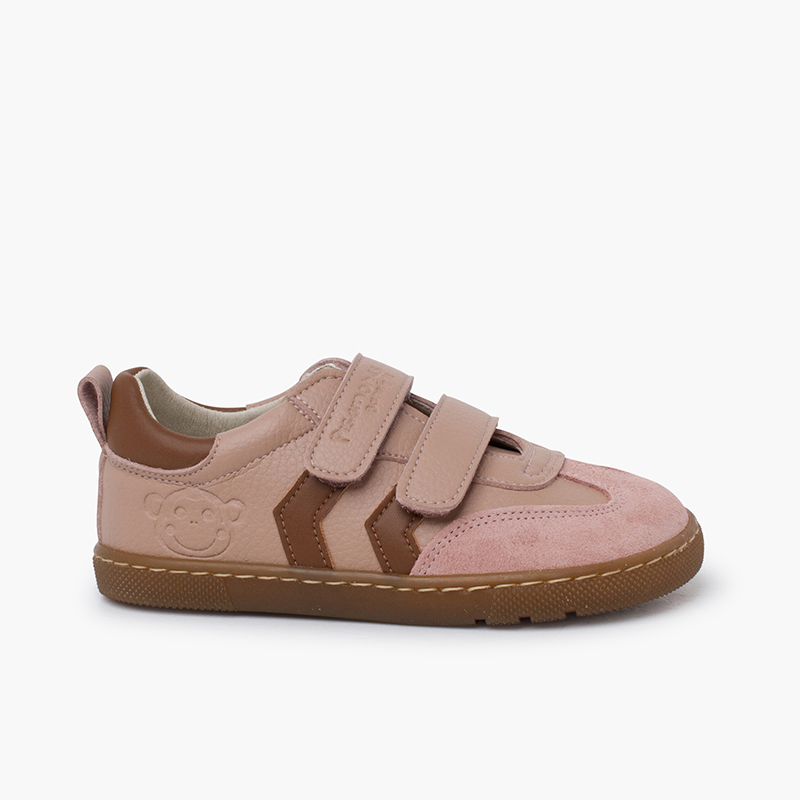 Sneakers Barefoot Bambini Bande Laterali Rosa