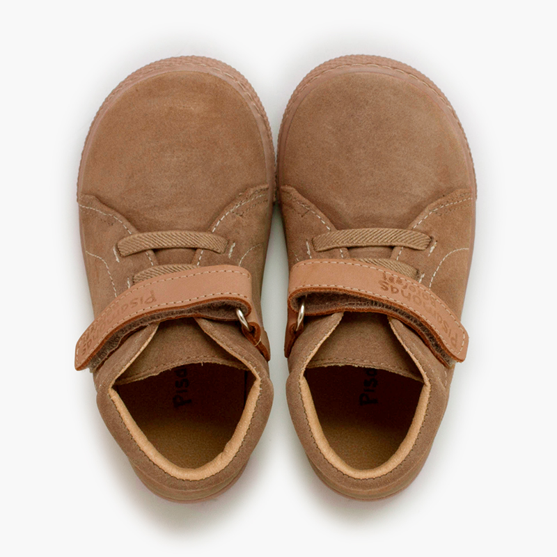 Stivaletti barefoot pelle scamosciata cinturino pelle e lacci Terra