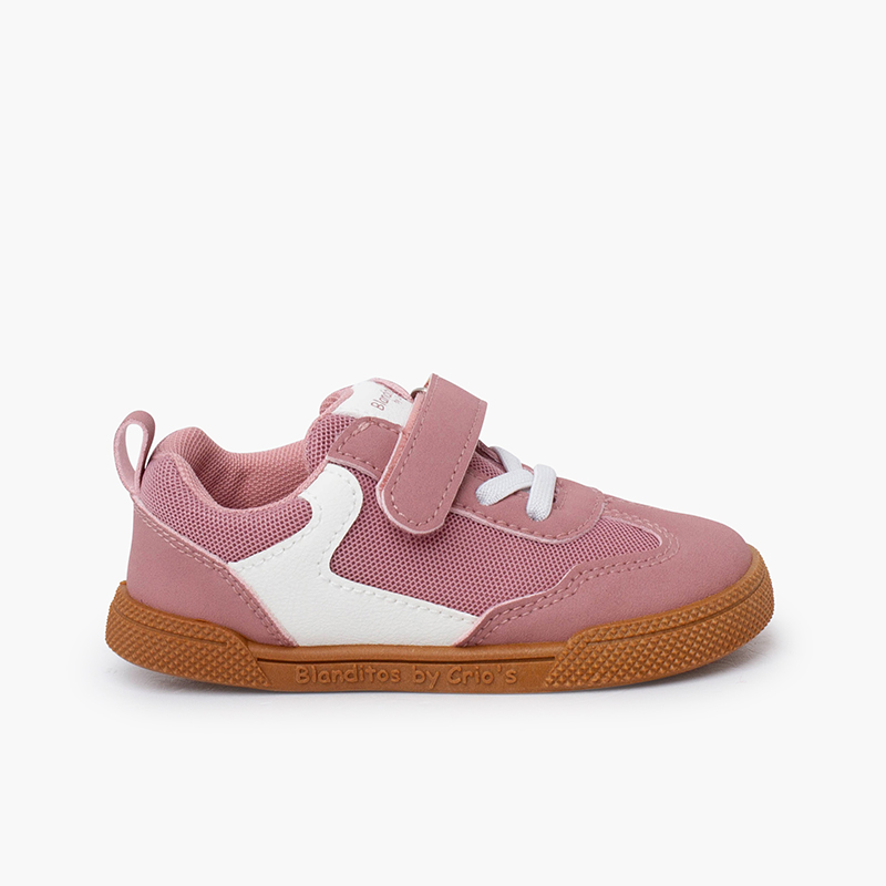Sneakers microfibra Blanditos suola caramello Rosa