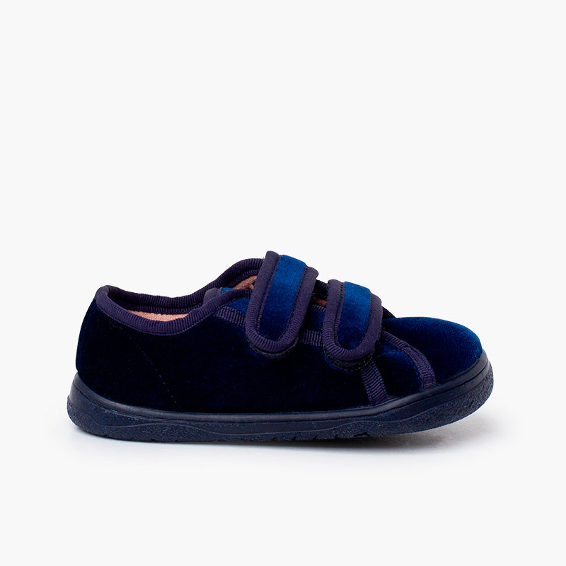 Sneakers barefoot velluto doppio strappo Blu