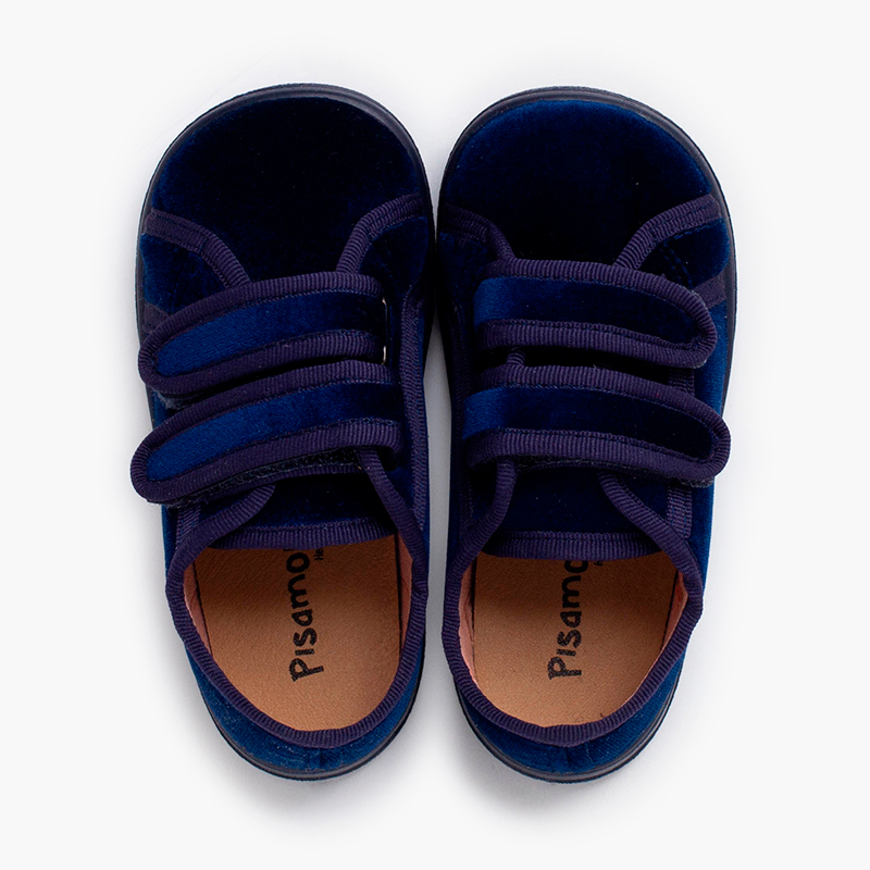 Sneakers barefoot velluto doppio strappo Blu