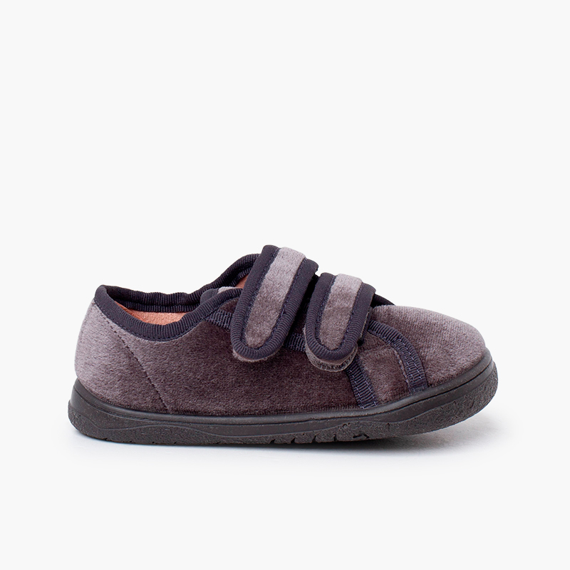 Sneakers barefoot velluto doppio strappo Grigio