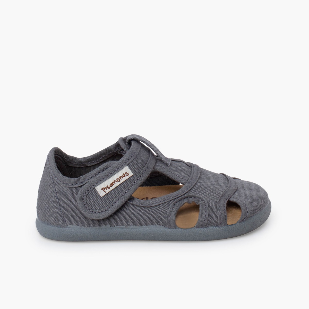 Sandali barefoot bambini tela chiusura larga asfalto