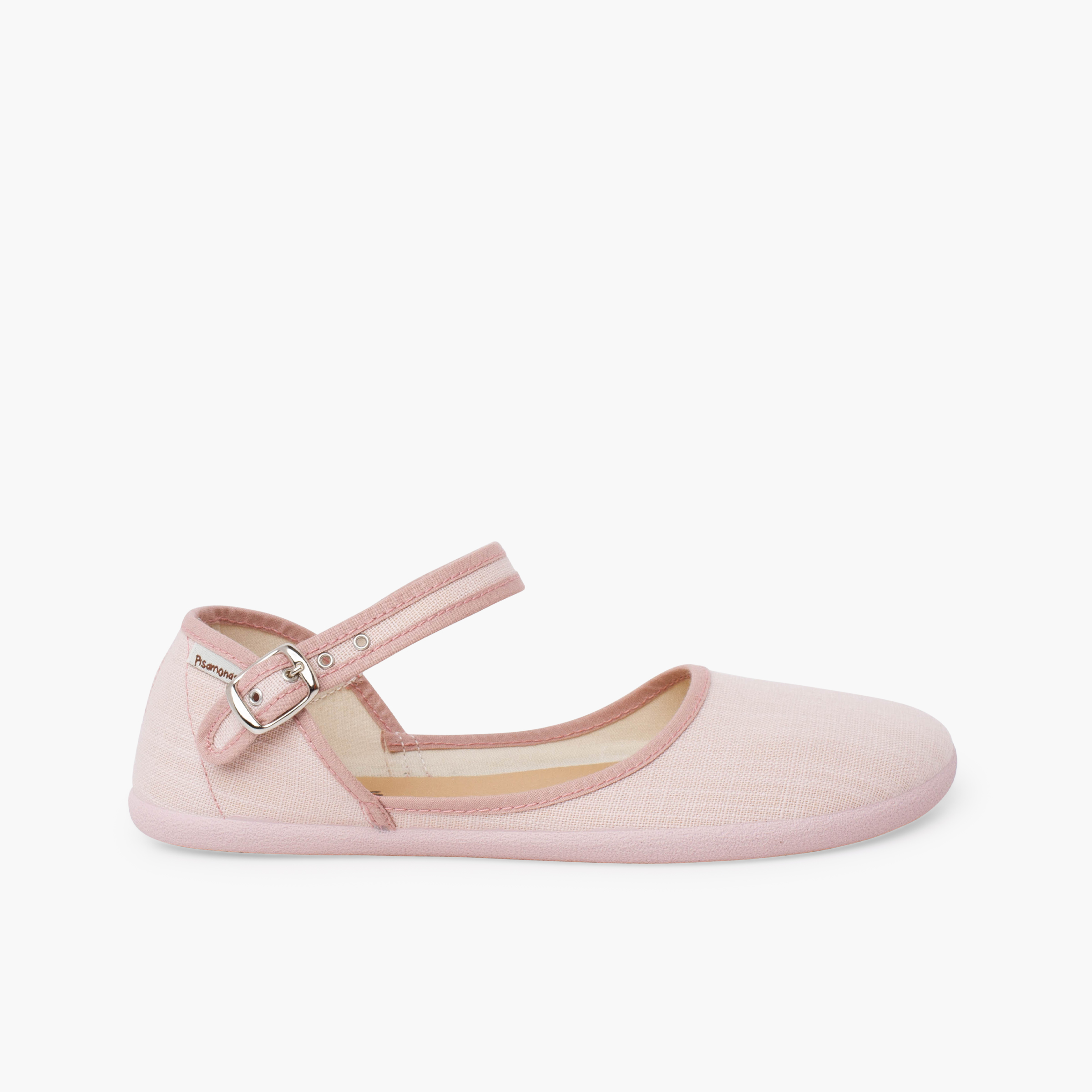 Ballerine con cinturino scollate barefoot donna lino fine Rosa pallido