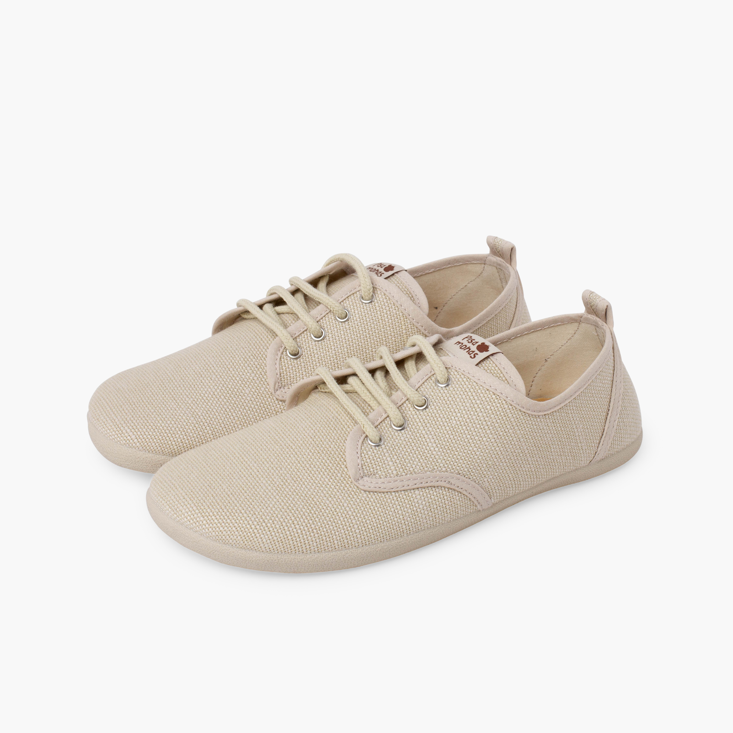 Blucher barefoot lino lacci taglie grandi Ecru