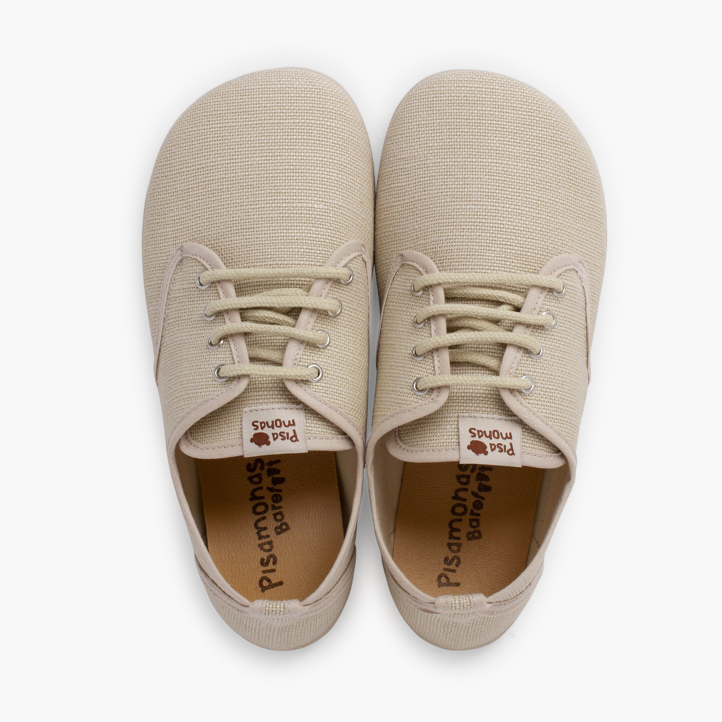 Blucher barefoot lino lacci taglie grandi Ecru