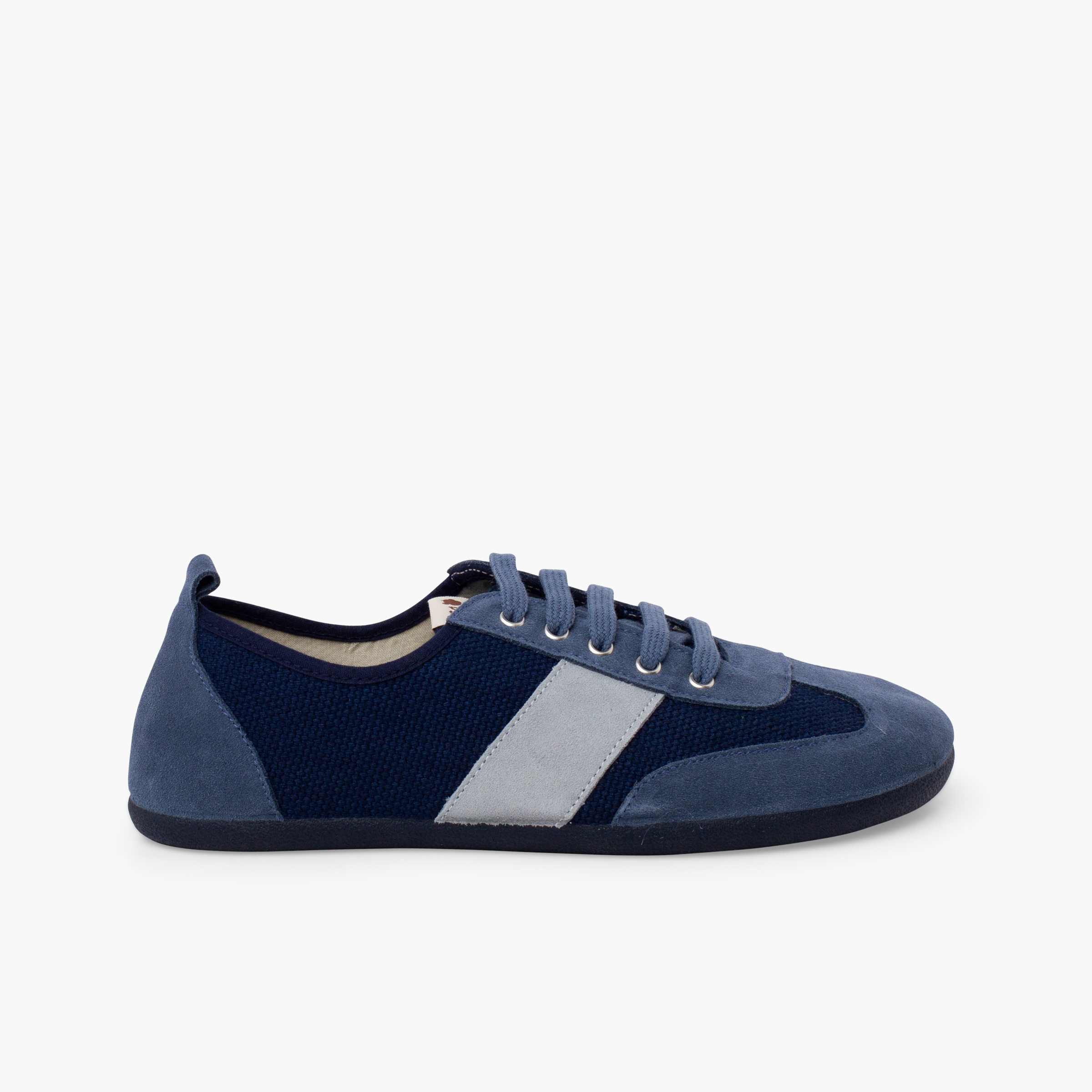 Sneakers barefoot tela e pelle scamosciata taglie grandi Azzurro