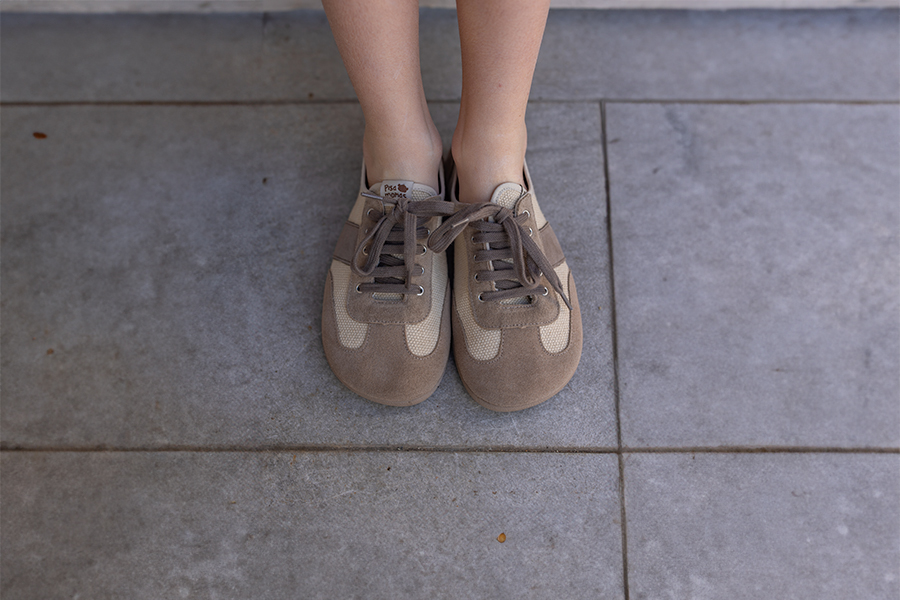Sneakers barefoot tela e pelle scamosciata taglie grandi