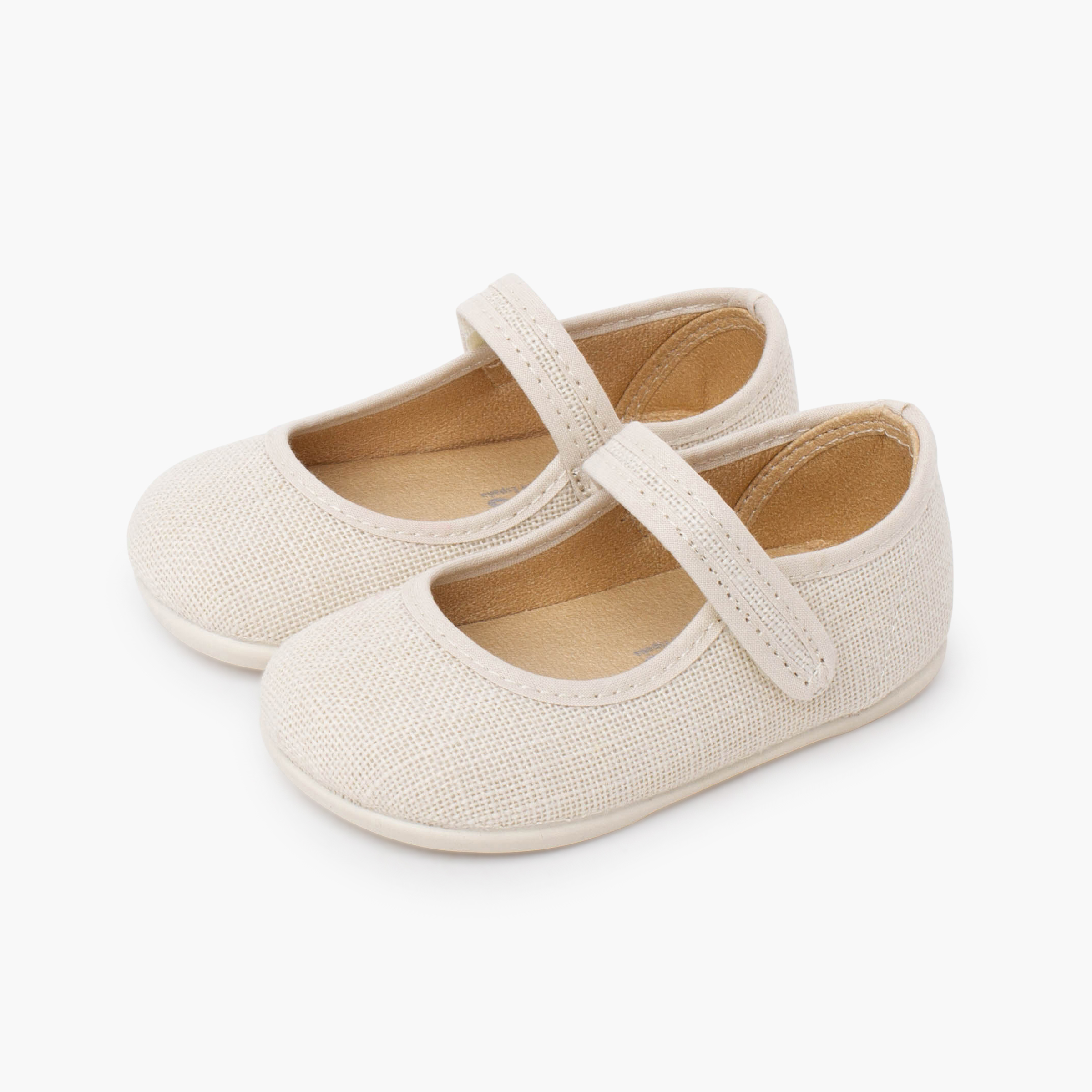 Ballerine con cinturino barefoot lino strappo Ecru