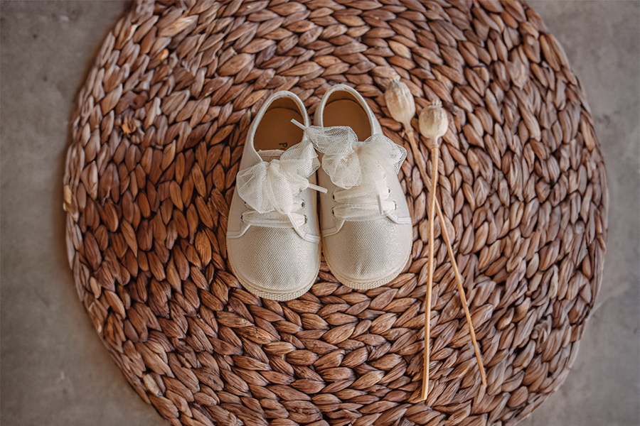 Sneakers barefoot lucentezza fiocco tulle