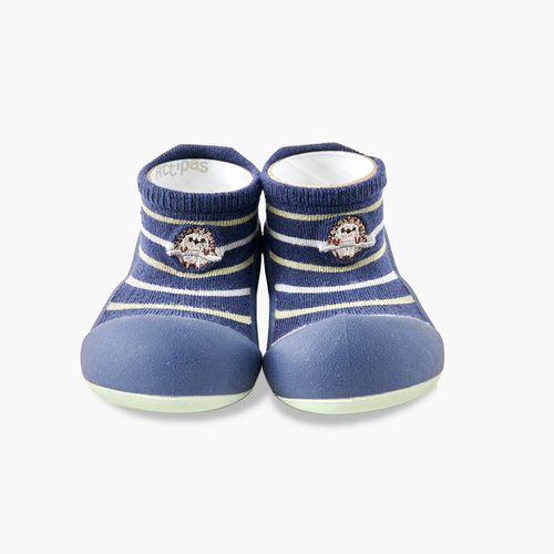 Scarpe neonato punta tonda righe Riccio Blu