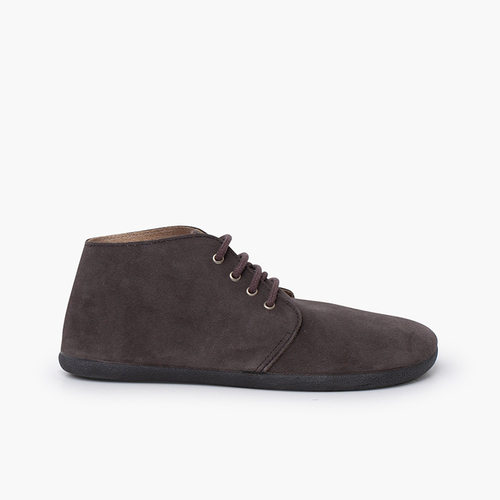 Stivali barefoot pelle scamosciata lacci Grigio