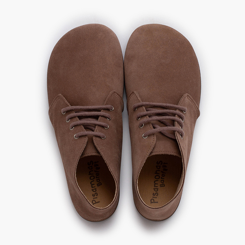 Stivali barefoot pelle scamosciata lacci Taupe