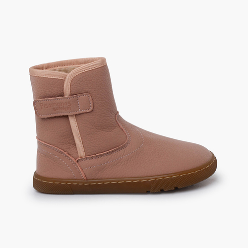 Stivaletti pelle barefoot pelliccia tipo agnello Rosa