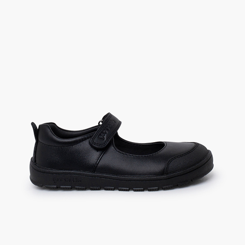 Ballerine con cinturino scolastiche barefoot Garvalín bambina Nero