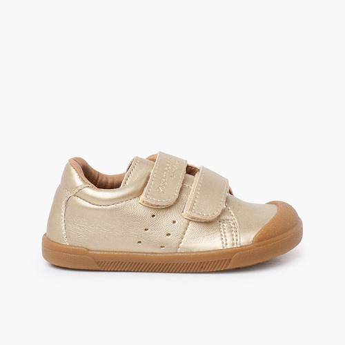 Sneakers morbide barefoot pelle vegana metallizzate Oro