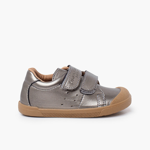 Sneakers morbide barefoot pelle vegana metallizzate Argento