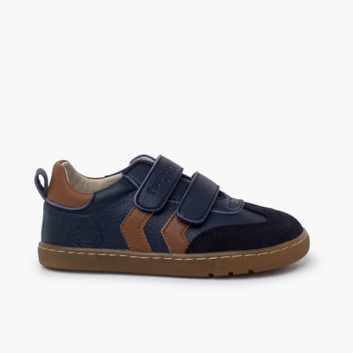 Sneakers Barefoot Bambini Bande Laterali Blu