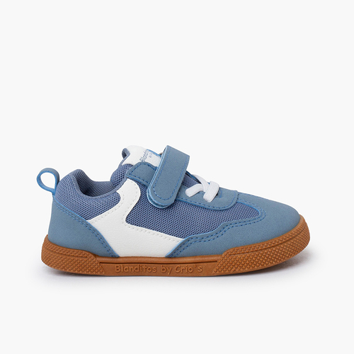 Sneakers microfibra Blanditos suola caramello Azzurro