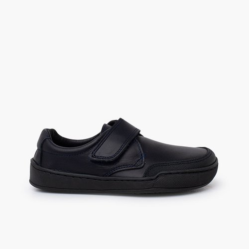 Scarpe scuola barefoot pelle bambino Blu
