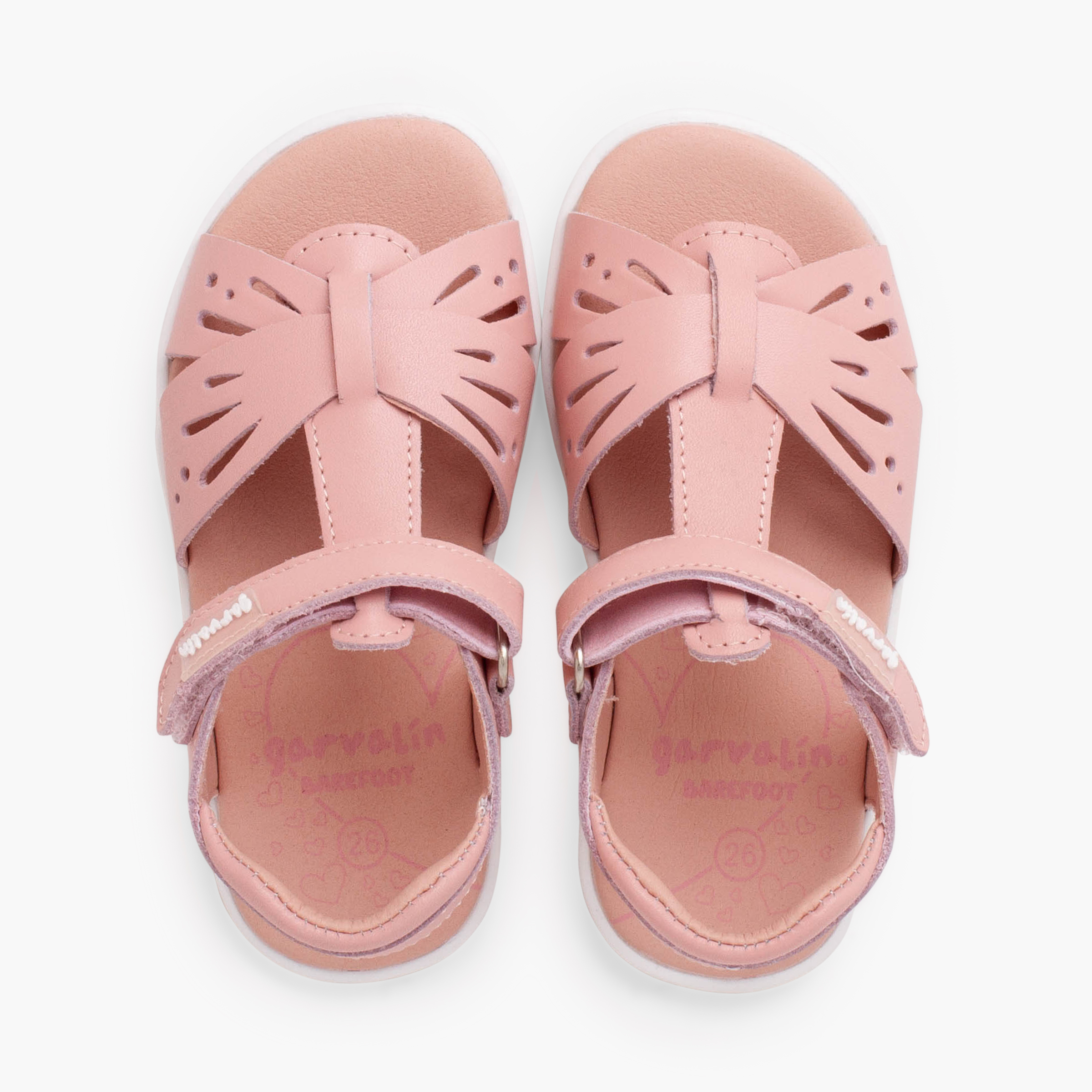 Sandali barefoot bambina farfalla pelle Rosa