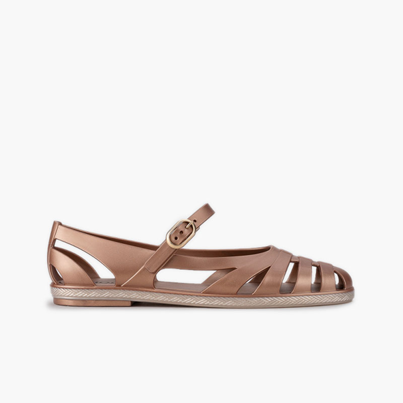 Sandali gomma donna stile ballerine Paris metallizzate Bronzo
