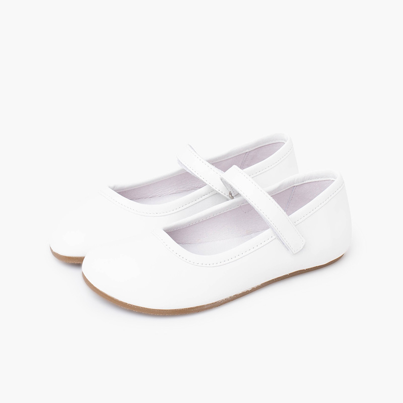 Ballerine con cinturino Blanditos Cerimonia finitura opaca Bianco