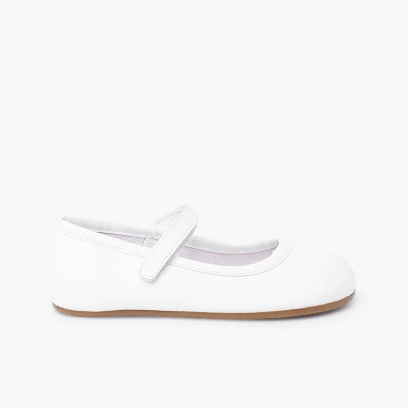 Ballerine con cinturino Blanditos Cerimonia finitura opaca Bianco