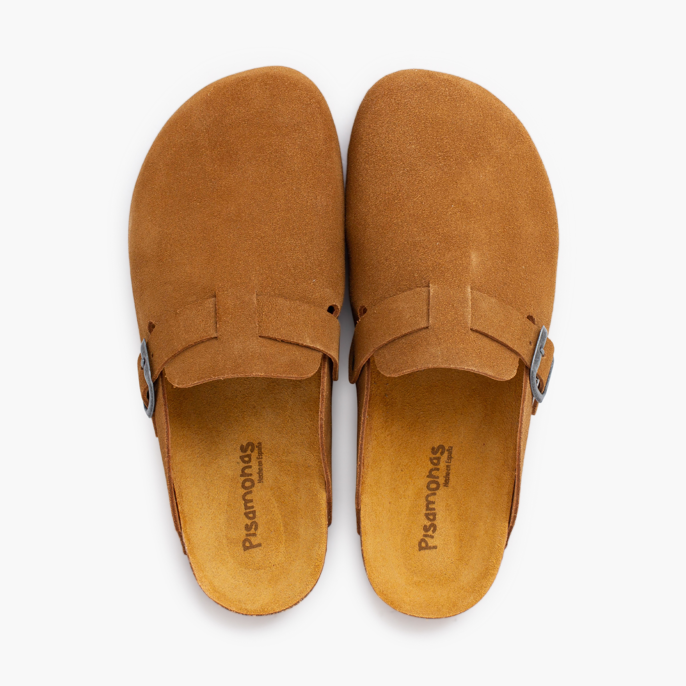 Zoccoli bio donna pelle scamosciata Cammello