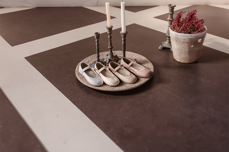 Ballerine con cinturino Comunione barefoot a strappo bottone