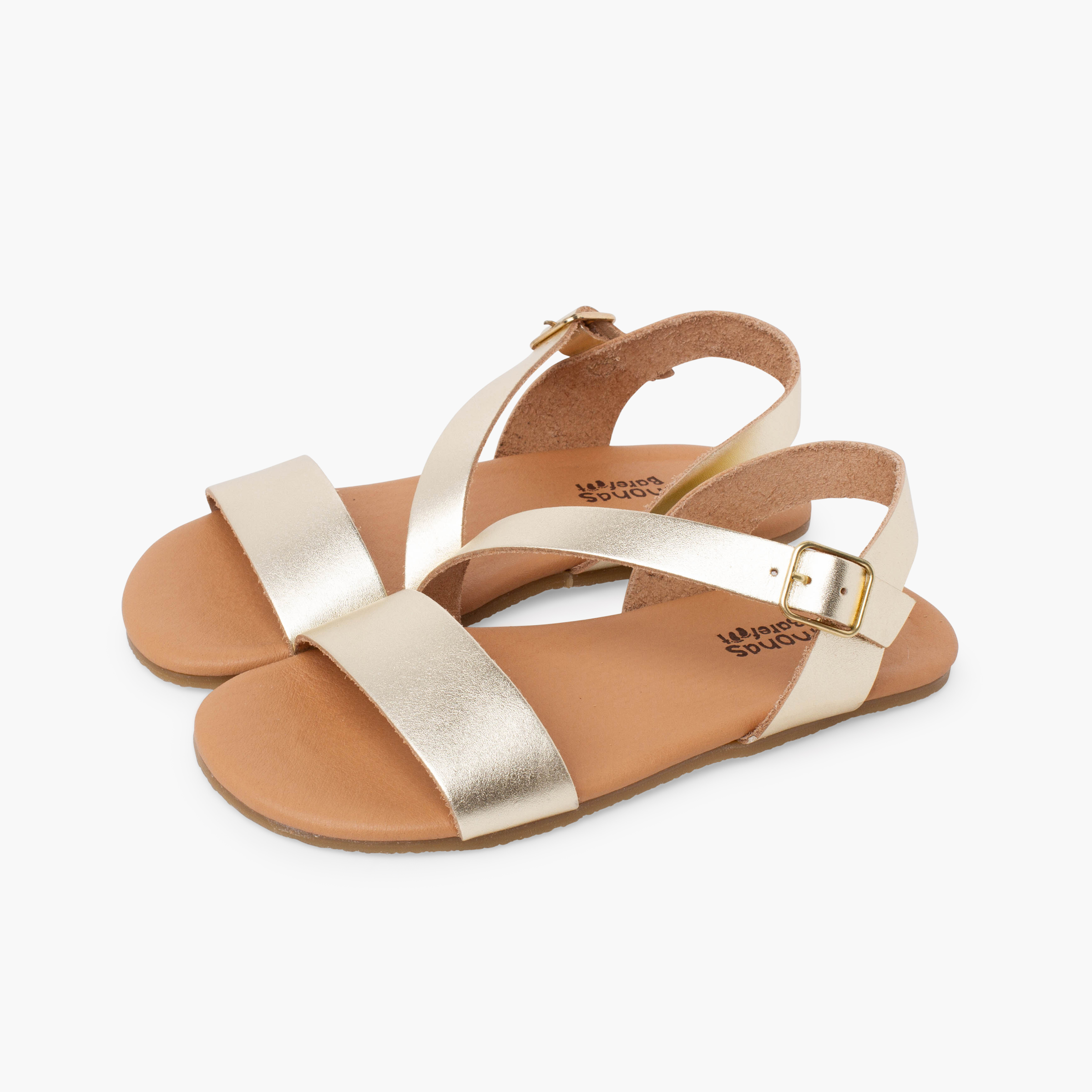 Sandali barefoot fascia incrociata Champagne